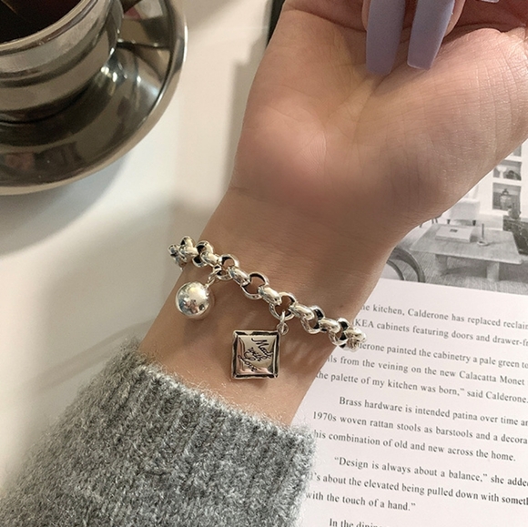 Sterling silver MADE WITH LOVE bracelet - Picture 6 of 7